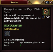 Orange Galvanized Paper Plate Sallet