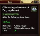 Glimmering Adornment of Parrying (Lesser)