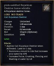 Pink-saddled Rujarkian Destrier horse whistle