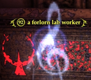 A forlorn lab worker