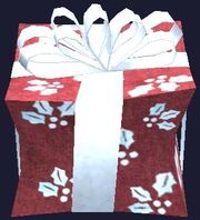 Fancy red prefabricated gift box (Visible)
