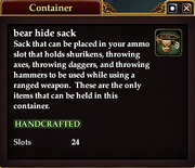 Bear hide sack