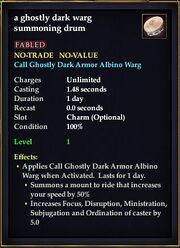 A ghostly dark warg summoning drum
