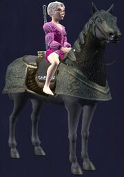 Black-saddled Rujarkian Destrier horse (Visible)
