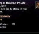 A keg of Halden's Private Reserve