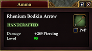 Rhenium Bodkin Arrow