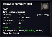 Teakwood sorcerer's staff