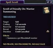 Scroll of Friendly Orc Warrior Summoning