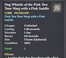 Dog Whistle of the Pink Two Tone Warg with a Pink Saddle