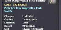 Dog Whistle of the Pink Two Tone Warg with a Pink Saddle