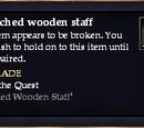 A scorched wooden staff