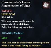 Chronomaster's Lesser Augmentation of Vigor