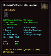Birchbark's Bracelet of Memoriam