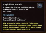 A nightblood shackle