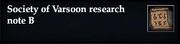 Society of Varsoon research note B