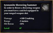 Tynnonite throwing hammer