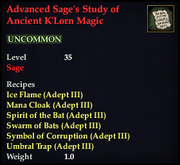 Advanced Sage's Study of Ancient K'Lorn Magic