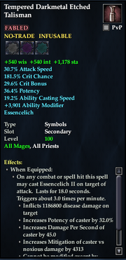 Tempered Darkmetal Etched Talisman