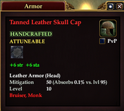 Tanned Leather Skull Cap