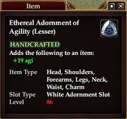 Ethereal Adornment of Agility (Lesser)