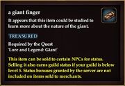 A giant finger