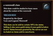 A werewolf claw
