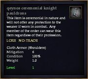 Qeynos ceremonial knight pauldrons