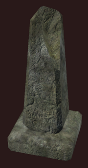 Damaged Obelisk Gravestone (Visible)