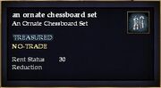 An ornate chessboard set