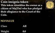 Coin insignia token