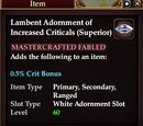 Lambent Adornment of Increased Criticals (Superior)