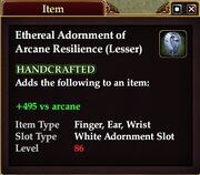 Ethereal Adornment of Arcane Resilience (Lesser)