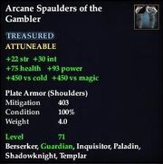 Arcane Spaulders of the Gambler
