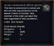 Arcane ceremonial officer gloves