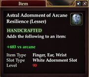 Astral Adornment of Arcane Resilience (Lesser)