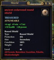 Ancient cedarwood buckler