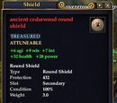 Ancient cedarwood buckler