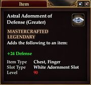 Astral Adornment of Defense (Greater)