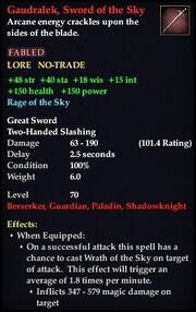 Gaudralek, Sword of the Sky