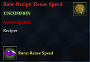 Rune Recipe- Reuse Speed