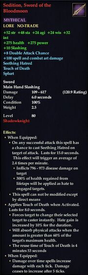 Sedition, Sword of the Bloodmoon
