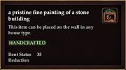 A pristine fine painting of a stone building