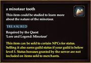 A minotaur tooth