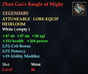 Zhen Gao's Bangle of Might