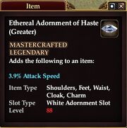 Ethereal Adornment of Haste (Greater)