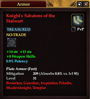 Knight's Sabatons of the Stalwart