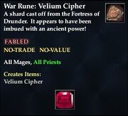 War Rune Velium Cipher