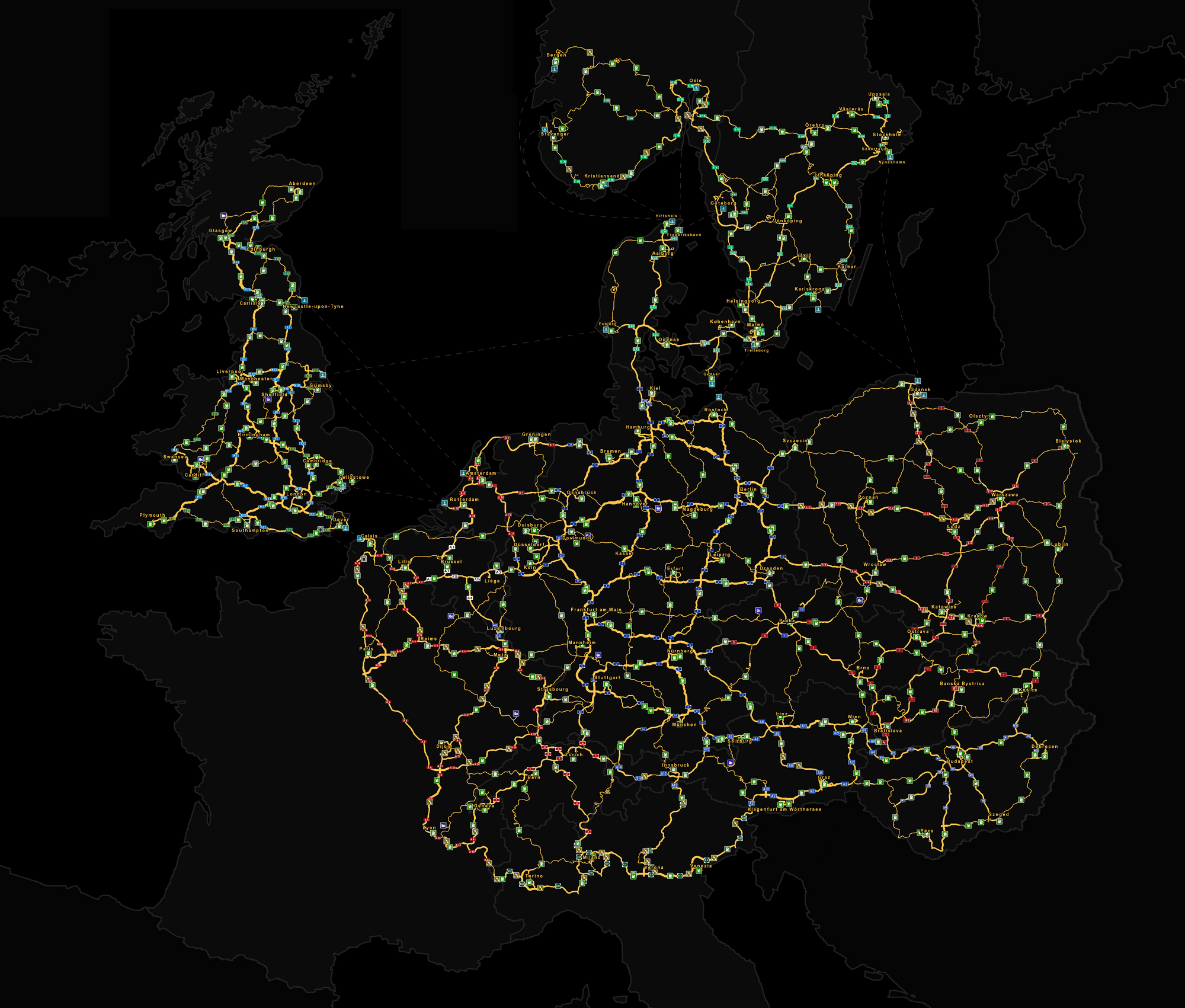 Euro Truck Simulator 2 Full Map Image - Euro Truck Simulator 2 full road map.png | Truck Simulator Wiki | Fandom powered by Wikia