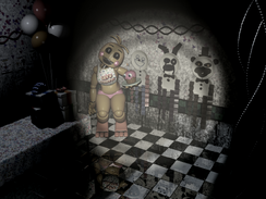 Toy Chica agachada en Party Room 4.png