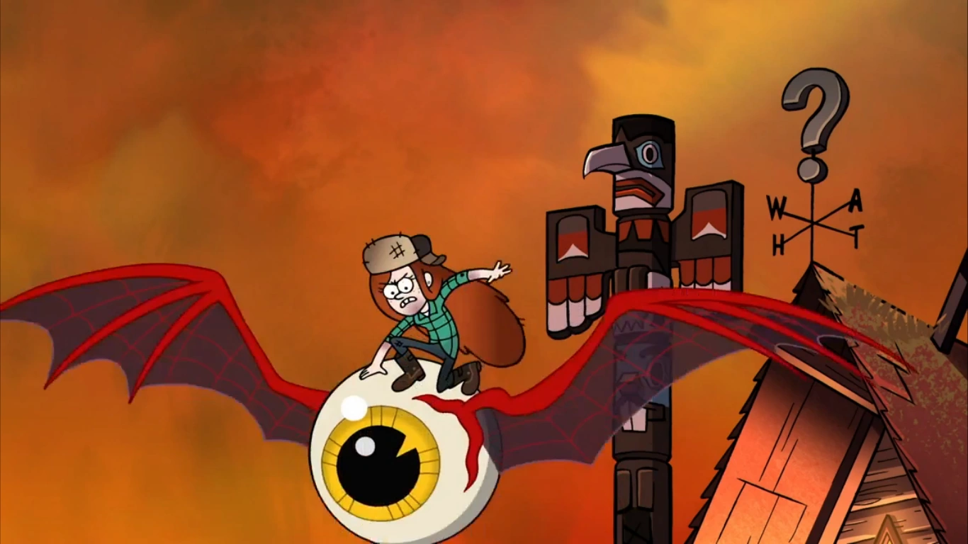 Image S2e20 Wendy on the eye bat.png Gravity Falls Wiki Fandom